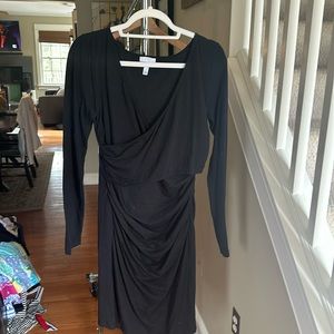 Black Casual 3/4 length sleeve dress